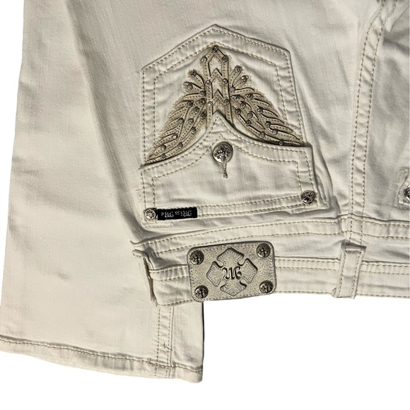 Miss Me Jeans Womens 31 White Boot Bootcut Flap Pocket Low Rise Denim - Picture 4 of 7